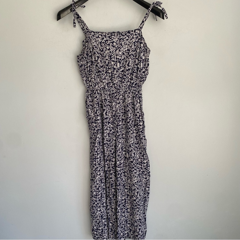 GAP Sleeveless Cami Jumpsuit Romper Navy Blue Floral Size S